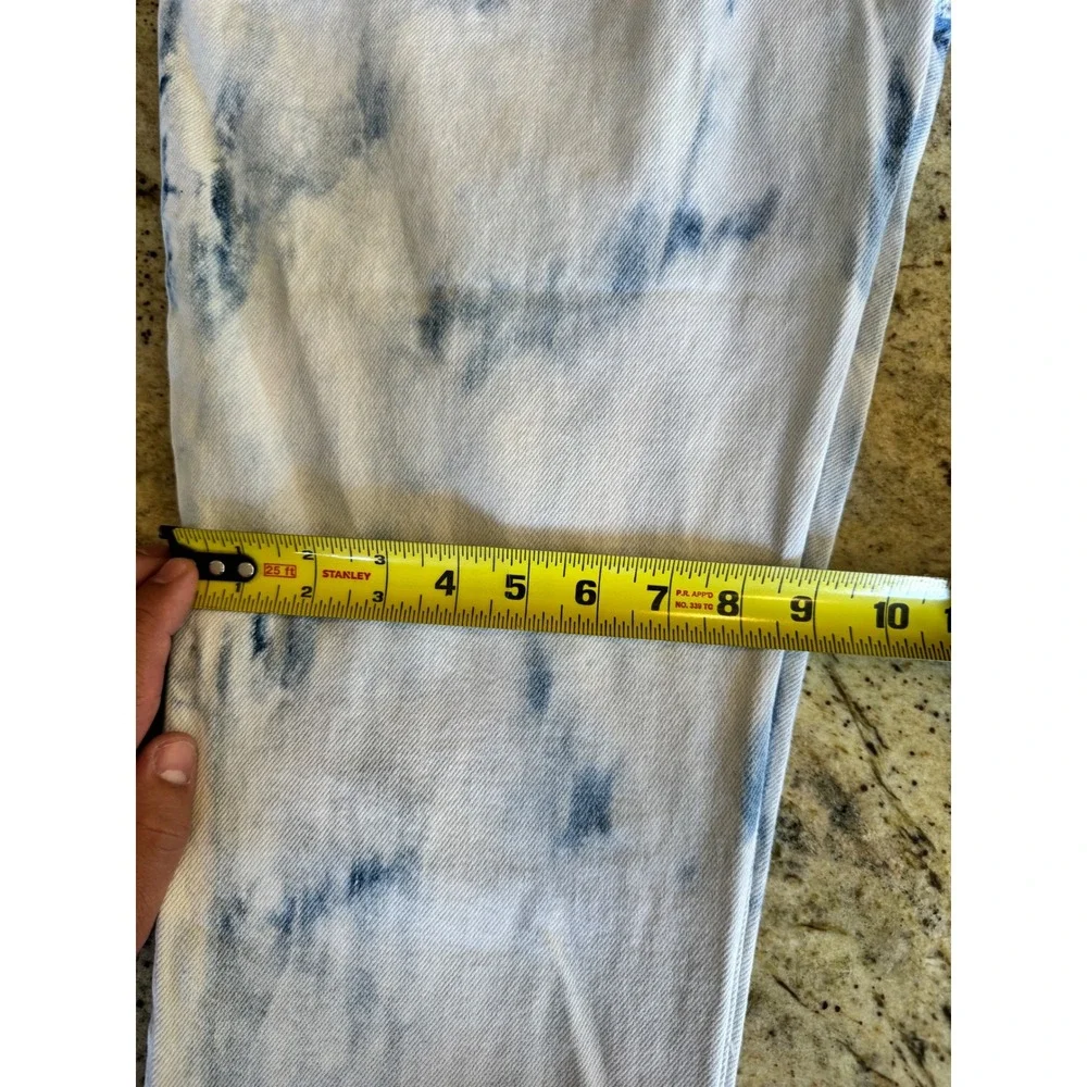 Simple Society Acid Wash‎ Bleach Tie Dye Mom Jeans Blue White Size 9/29 Cotton